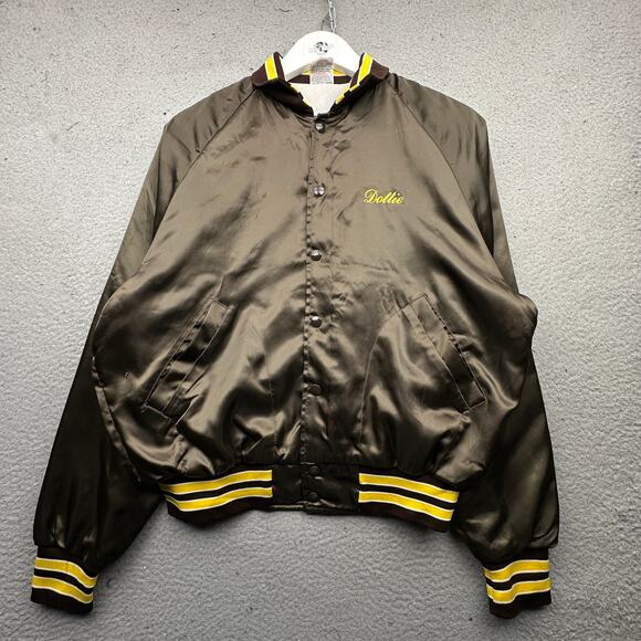 Vintage Aristo Jac Satin Jacket Mens Medium Package Liquor Cheyenne Wyoming Snap - Picture 13 of 14